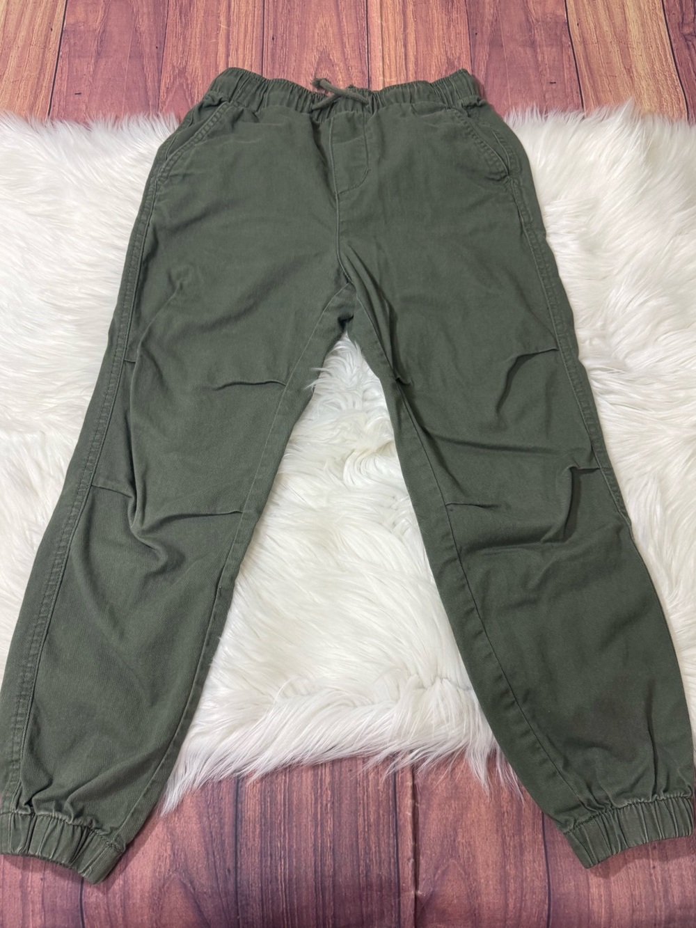 H&M Olive Green Cotton Jogger Pants - Boys Size 8
